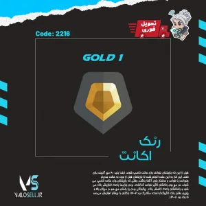 اکانت ولورانت رنک Gold 1 کد 2216