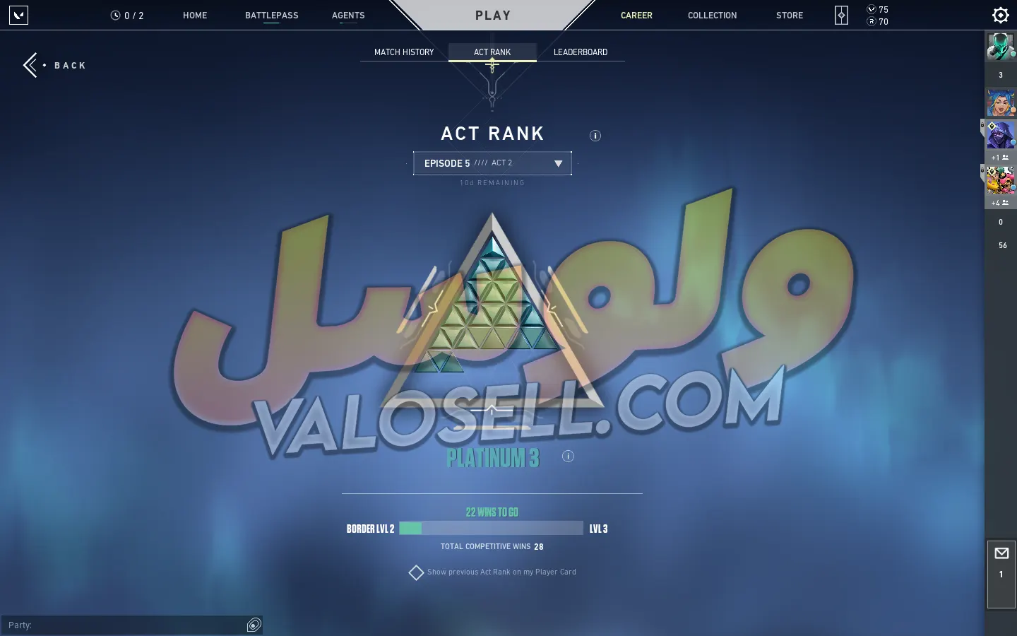 اکانت ولورانت رنک Platinum 2 کد 2765 - Image 3
