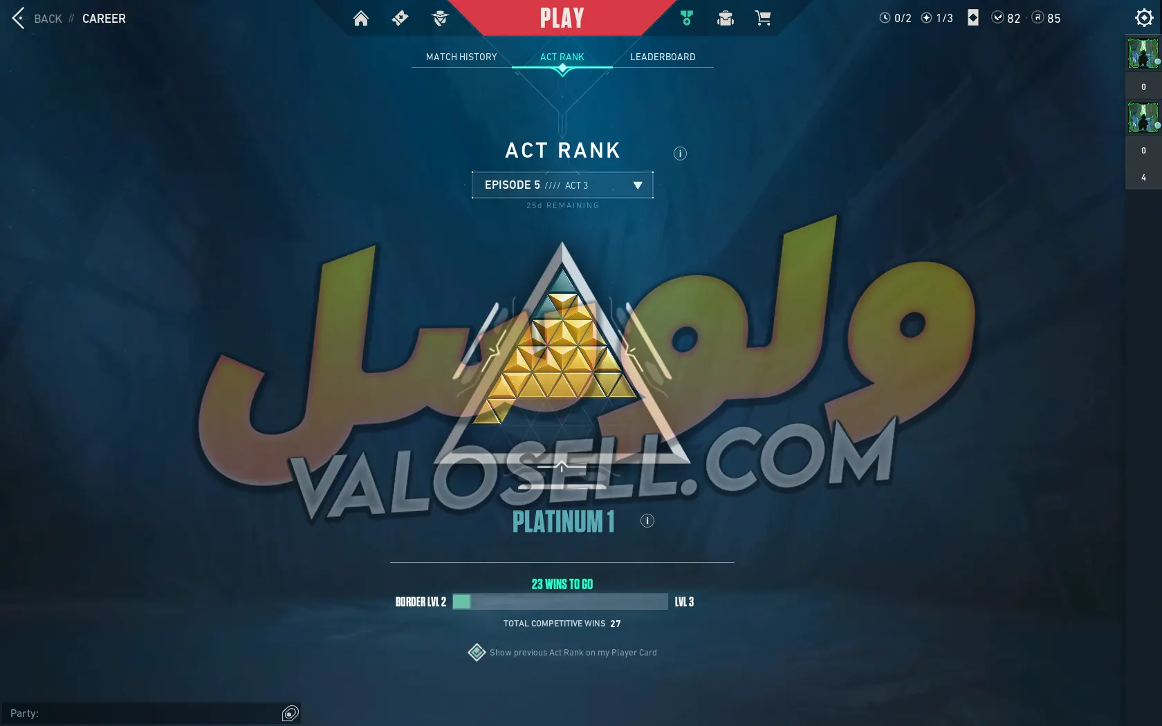 اکانت ولورانت رنک Platinum 1 کد 2883 - Image 2