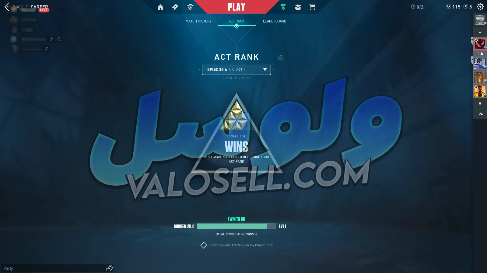 اکانت ولورانت رنک Gold 3 کد 2996 - Image 2