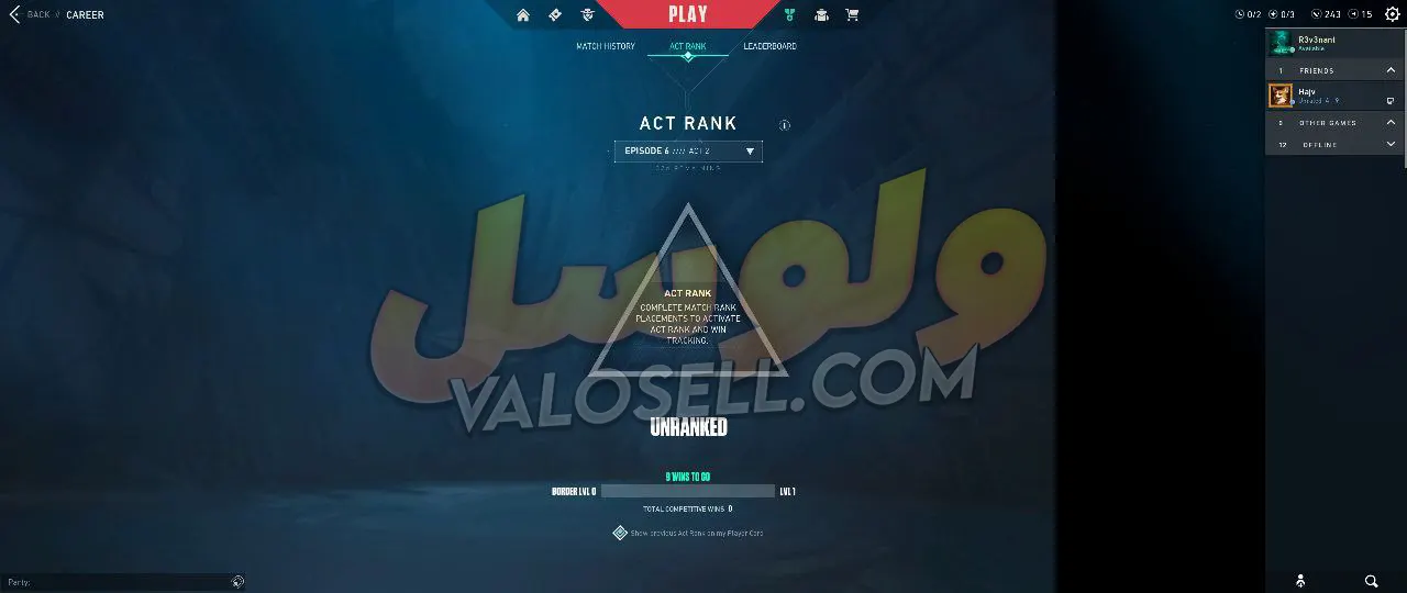 اکانت ولورانت رنک Unranked کد 3089 - Image 2