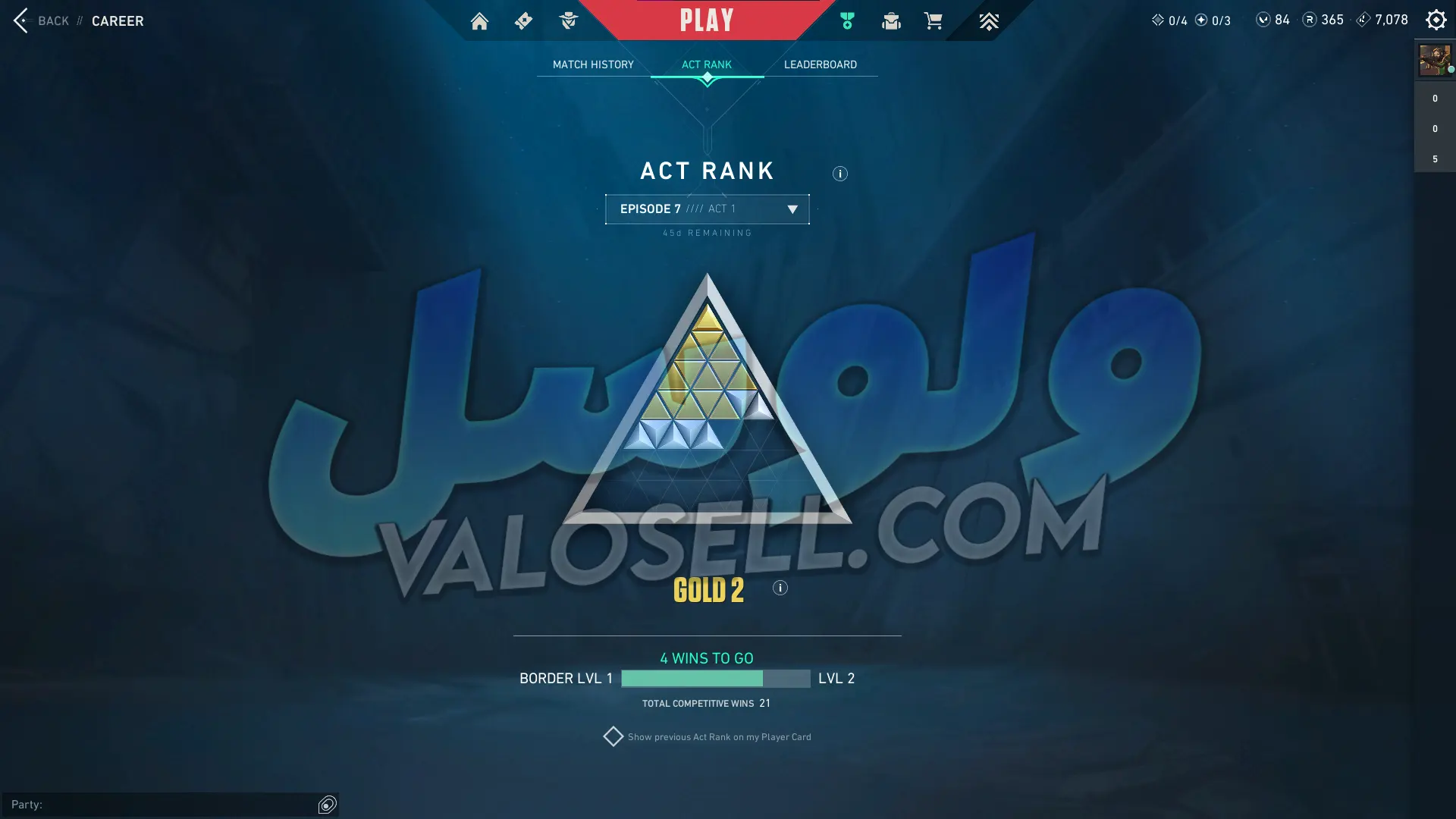 اکانت ولورانت رنک Gold 2 کد 3426 - Image 2