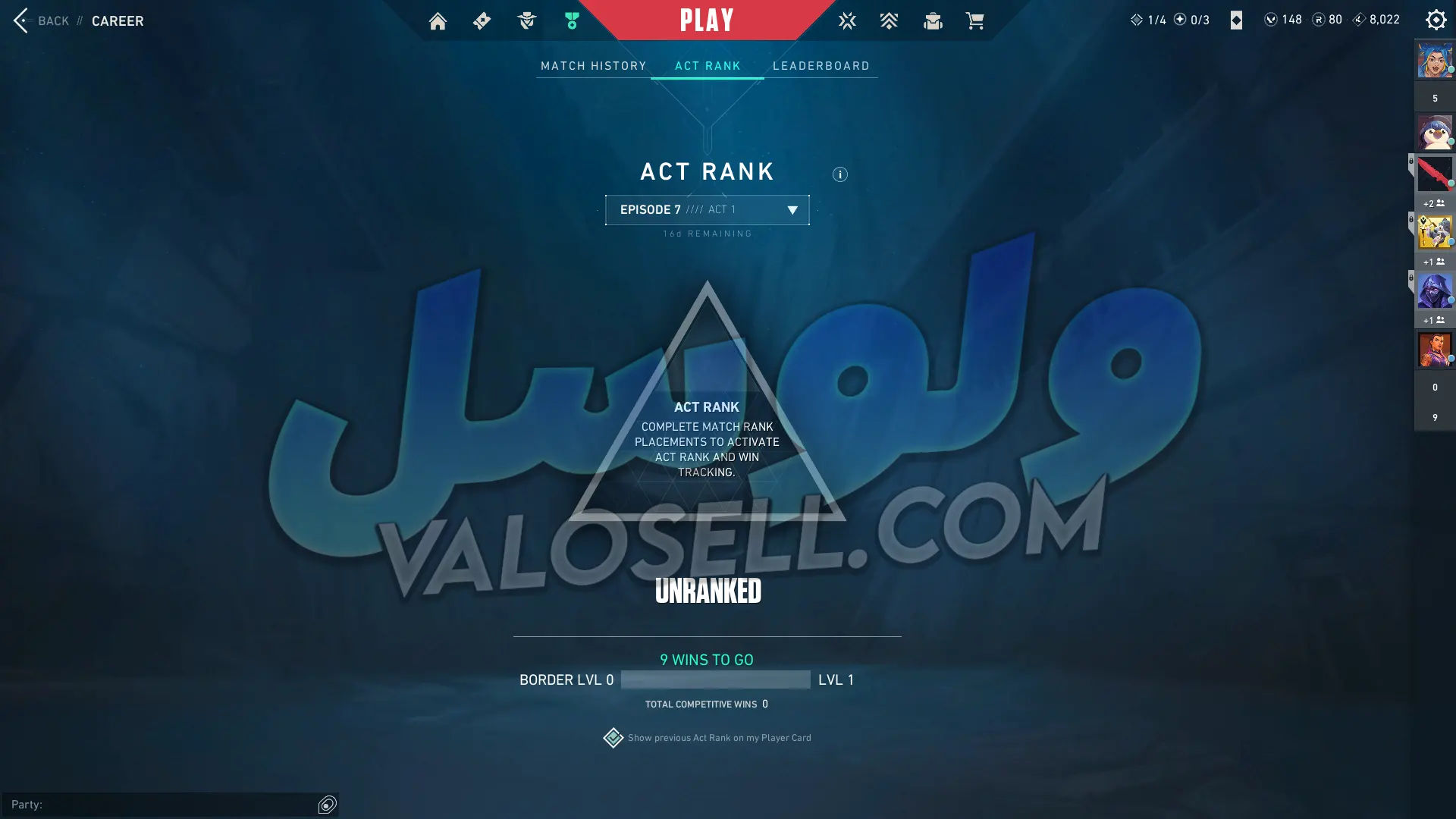 اکانت ولورانت رنک Unranked کد 3525 - Image 2