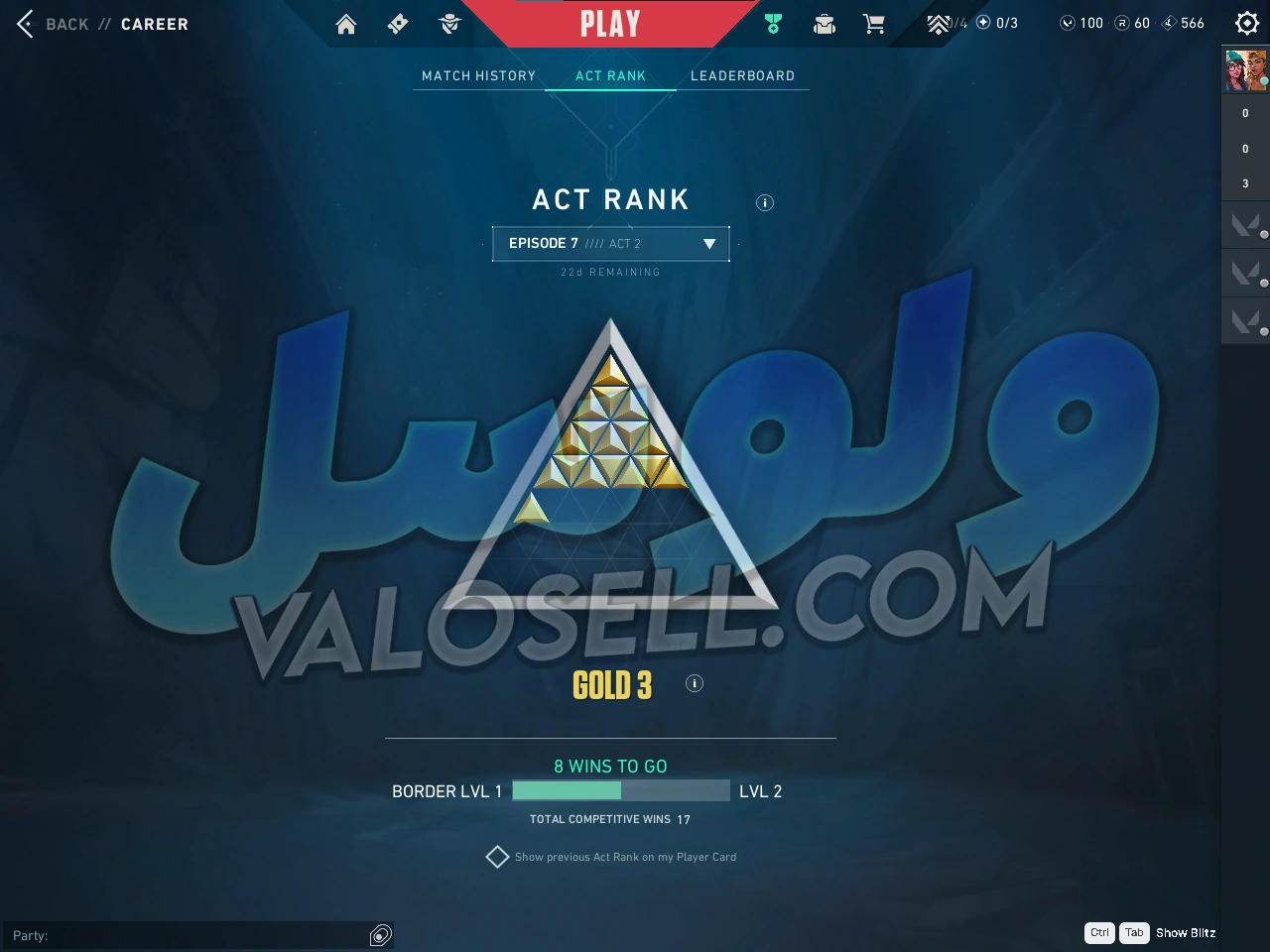 اکانت ولورانت رنک Gold 2 کد 3789 - Image 2