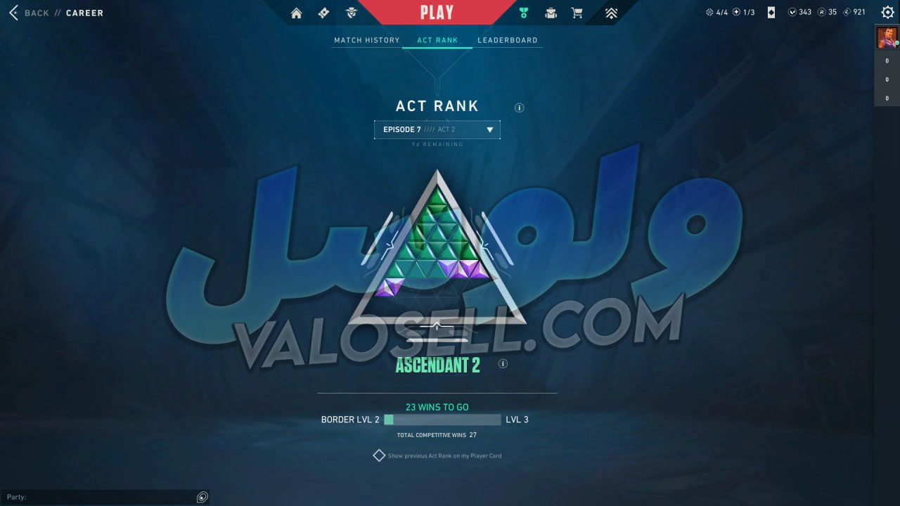 اکانت ولورانت رنک Diamond 3 کد 3802 - Image 2