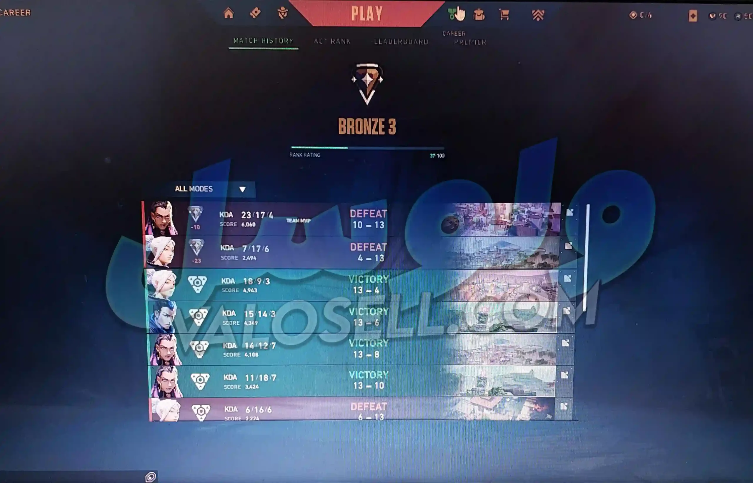 اکانت ولورانت رنک Bronze 3 کد 4004 - Image 2