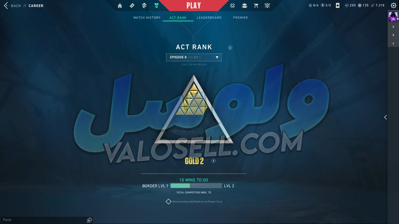 اکانت ولورانت رنک Gold 2 کد 4109 - Image 2
