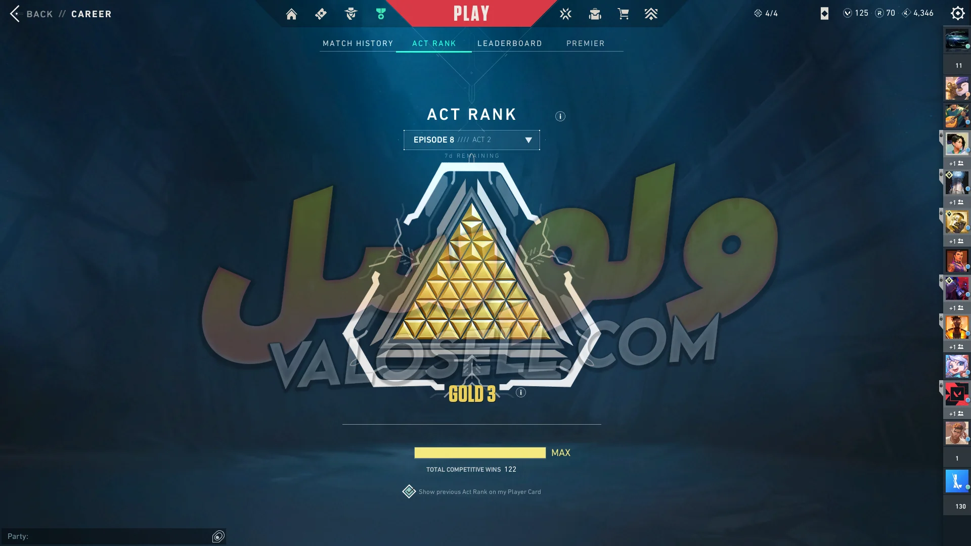 اکانت ولورانت رنک Platinum 1 کد 4341 - Image 2