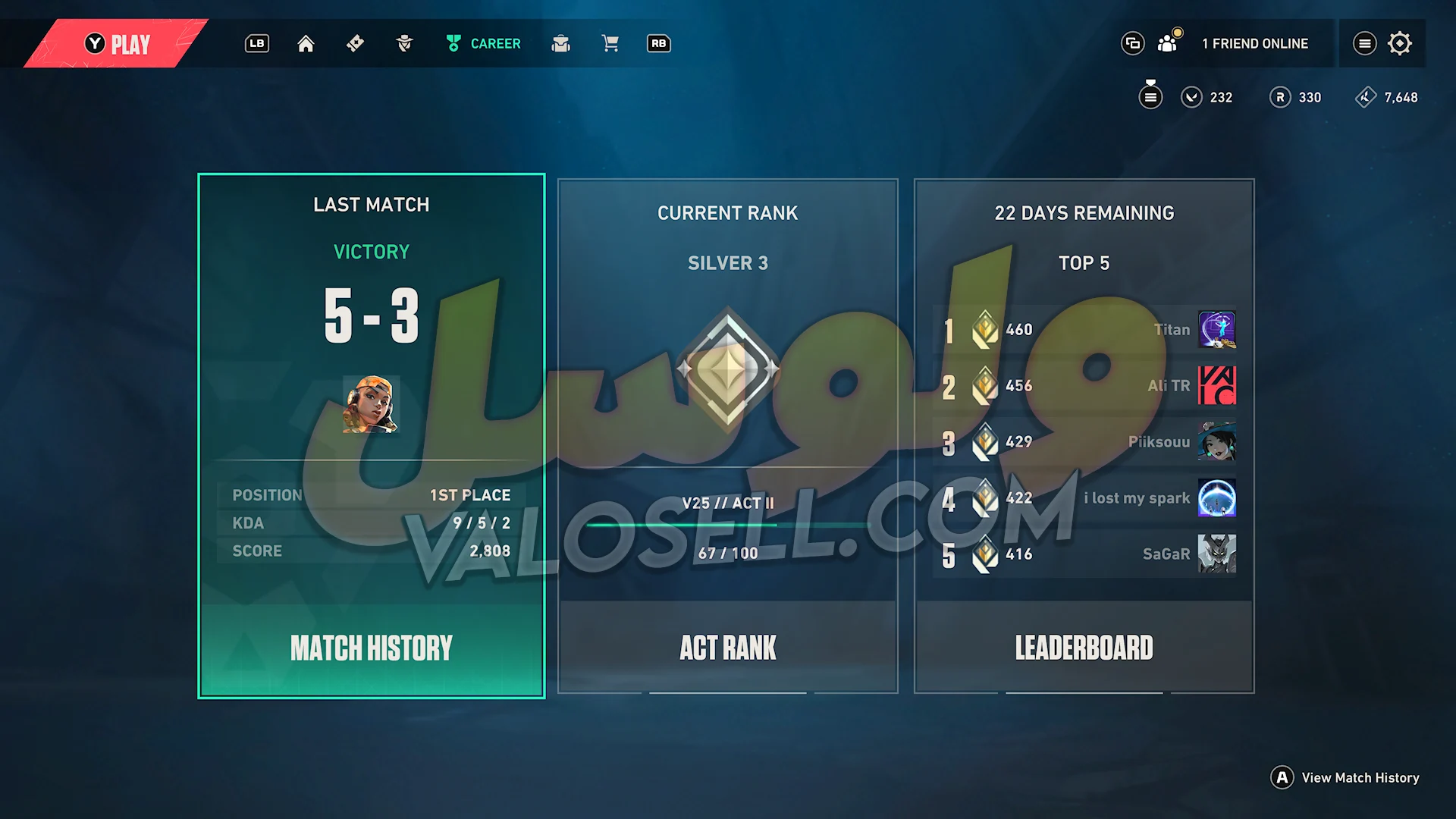 اکانت ولورانت رنک Silver 3 کد 5440 - Image 2