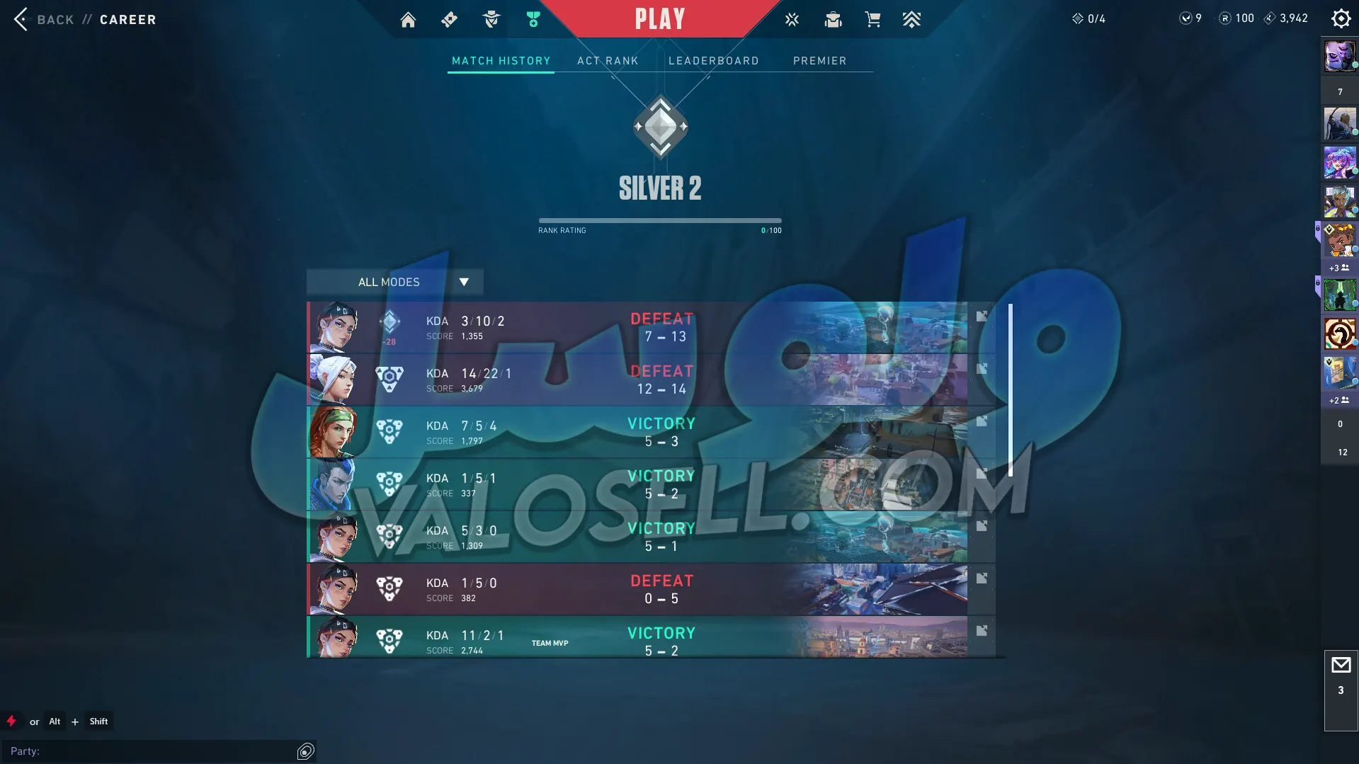 اکانت ولورانت رنک Silver 2 کد 5557 - Image 2