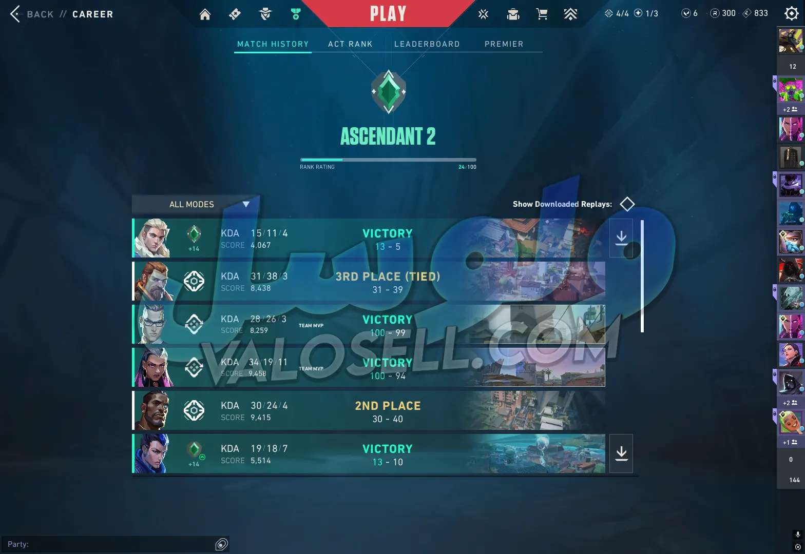 اکانت ولورانت رنک Ascendant 2 کد 6046 - Image 4