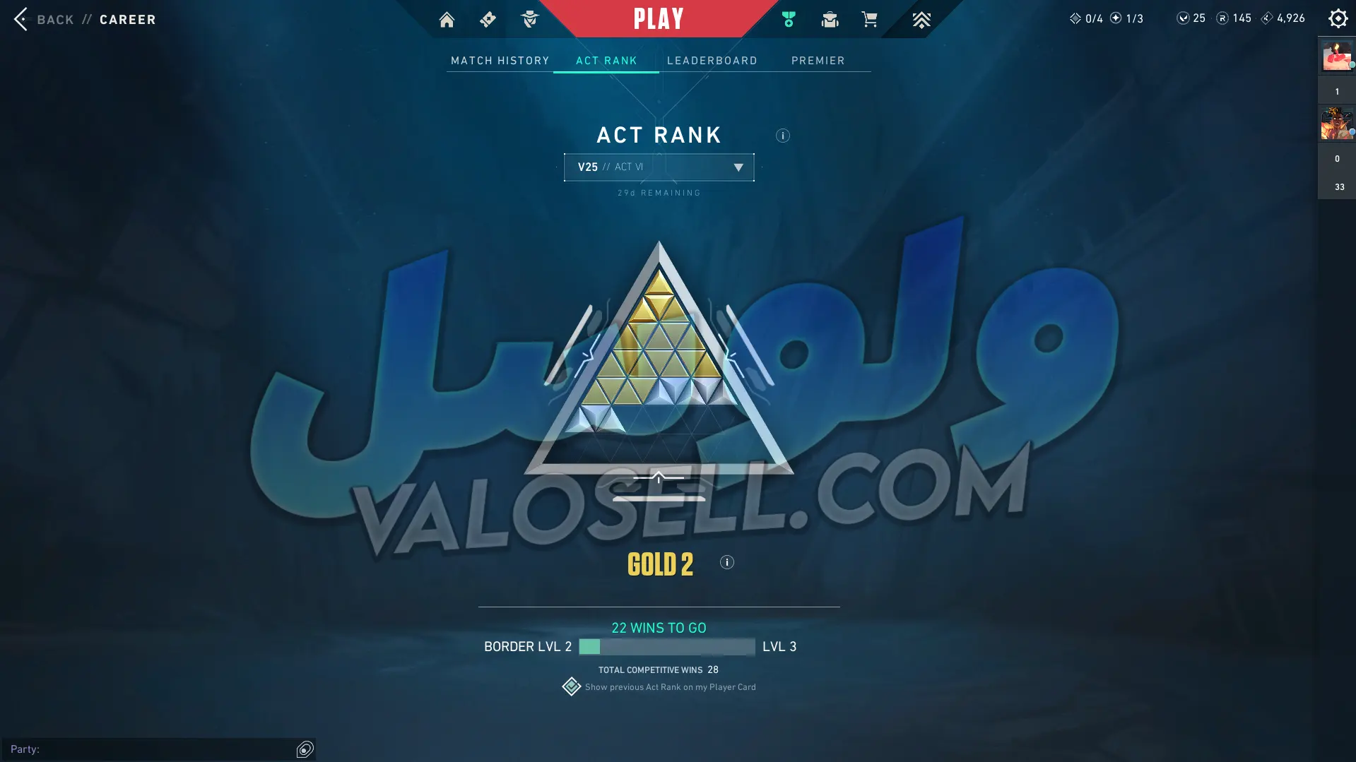 اکانت ولورانت رنک Gold 2 کد 6096 - Image 3