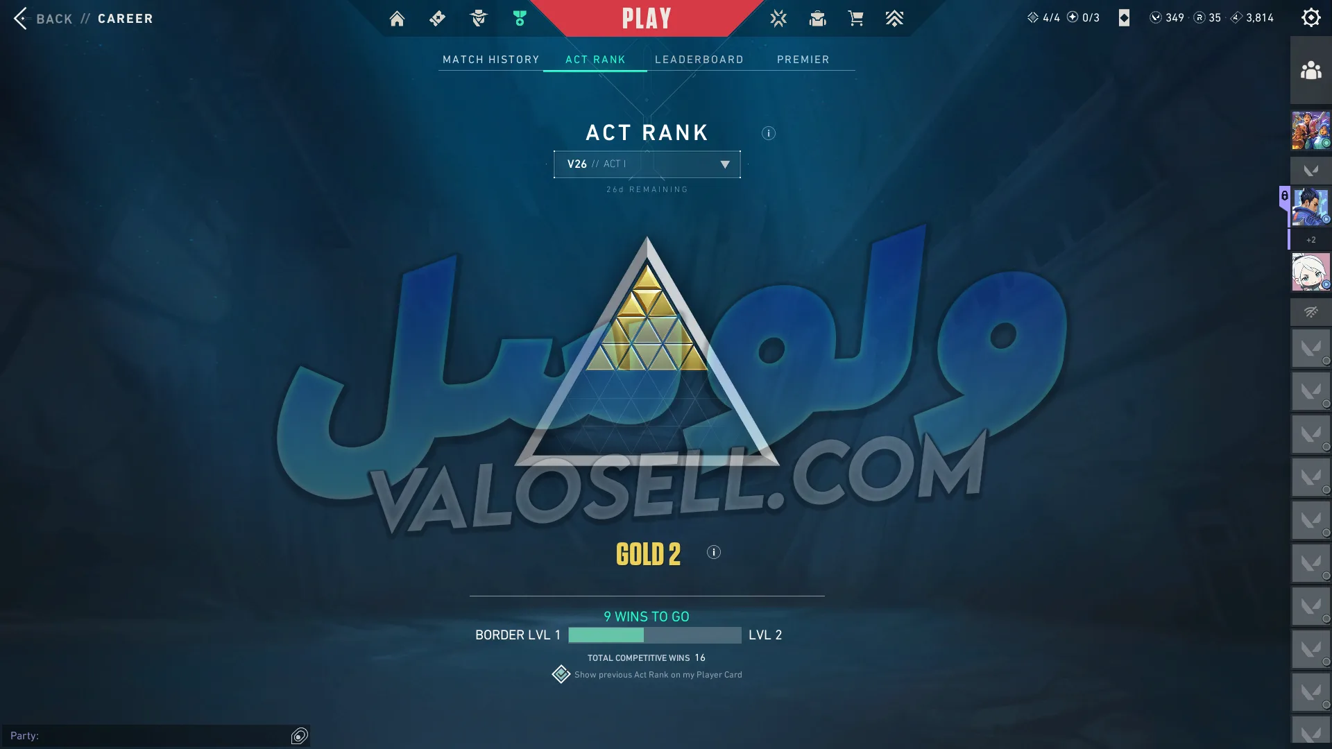 اکانت ولورانت رنک Gold 1 کد 6212 - Image 2