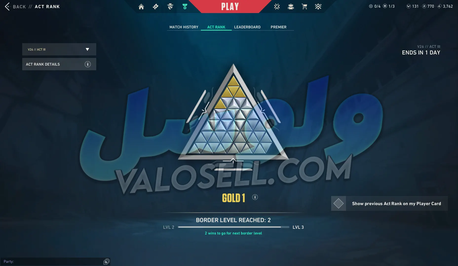 اکانت ولورانت رنک Gold 1 کد 6276 - Image 2