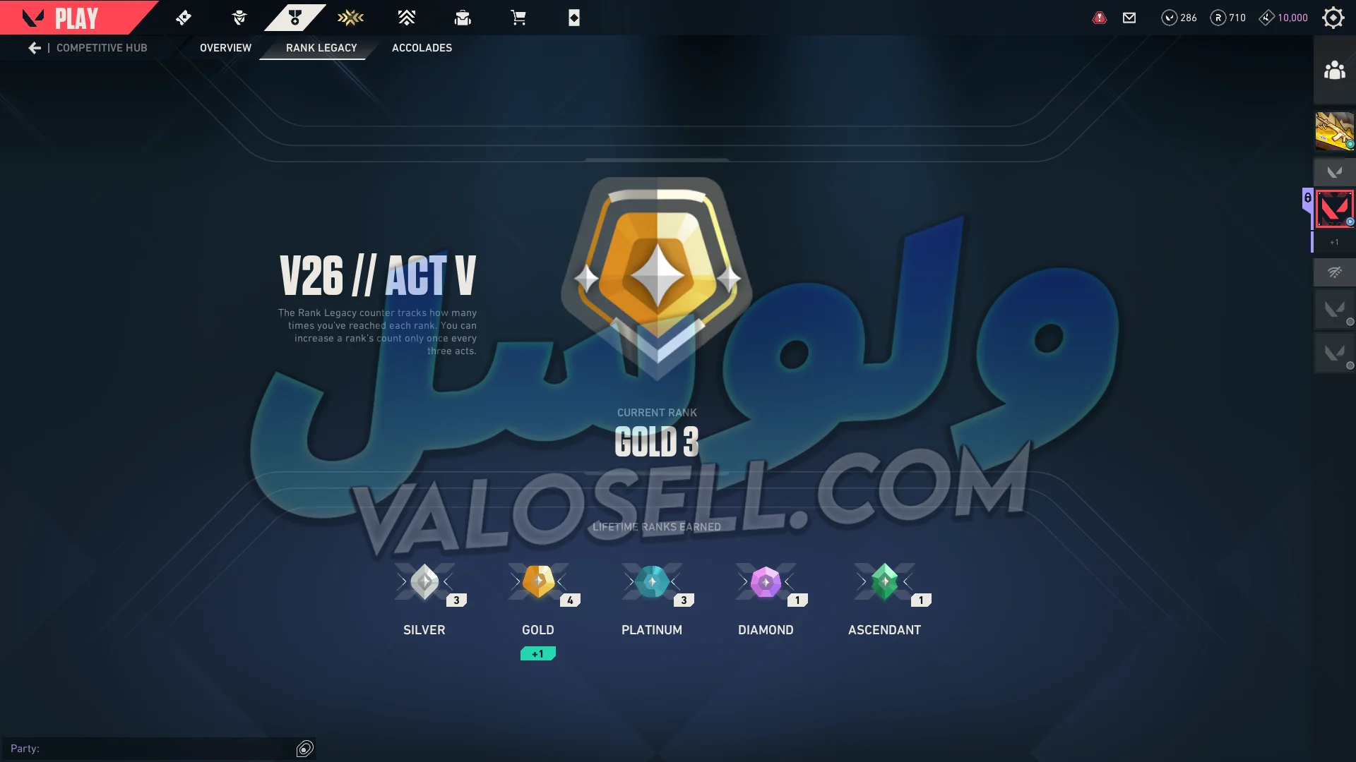 اکانت ولورانت رنک Gold 3 کد 6501 - تصویر 4