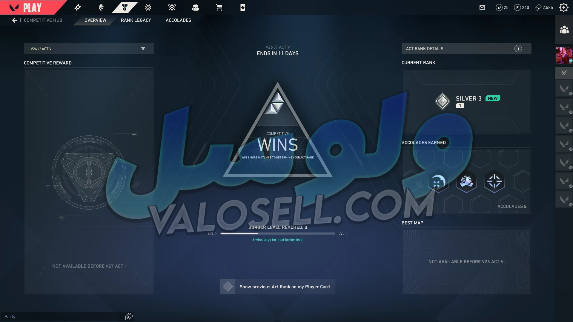 اکانت ولورانت رنک Silver 3 کد 6522 - تصویر 2
